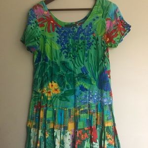 Vintage 80s floral print dress
